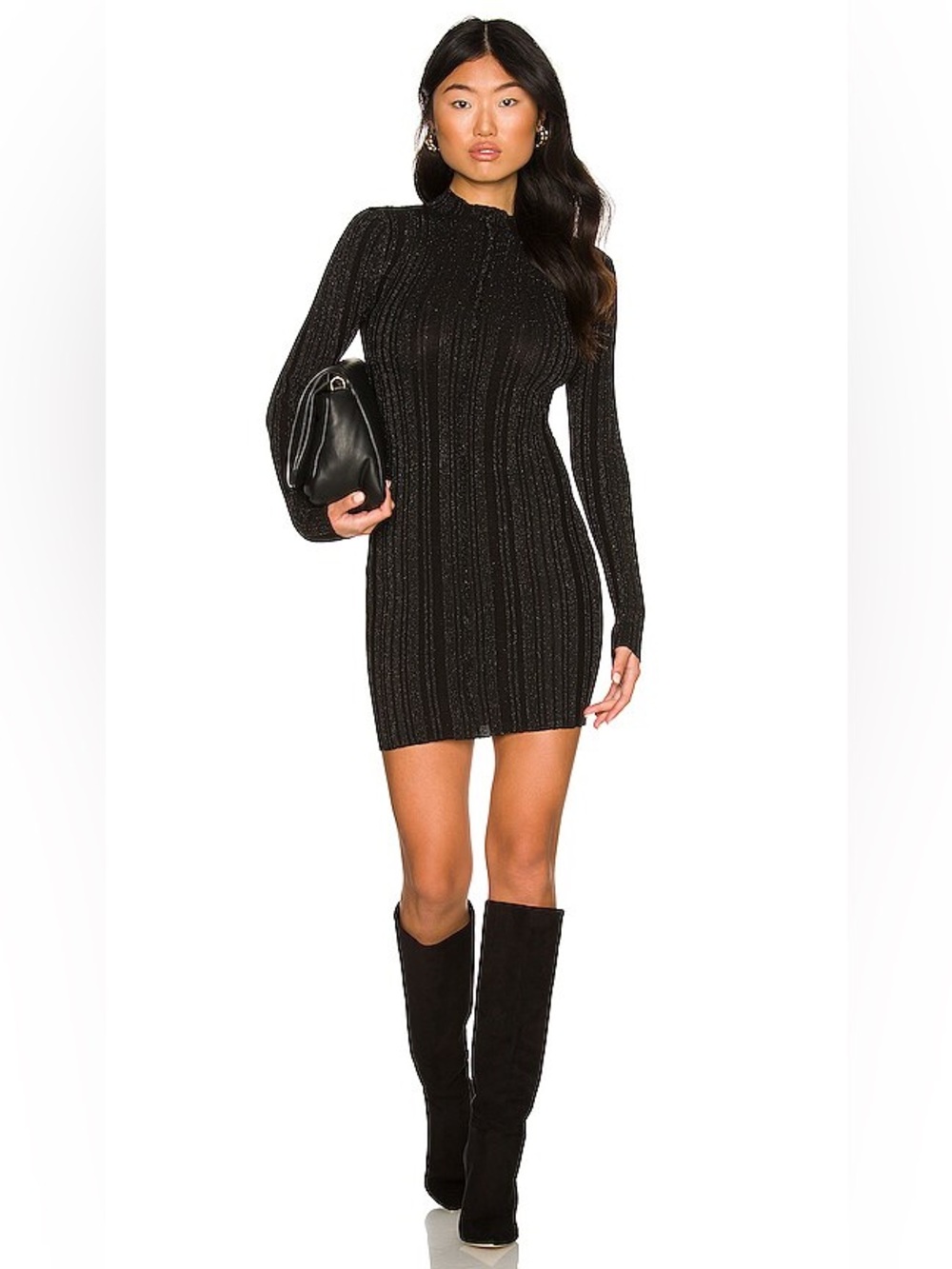 L'Academie Jura Mini Knit Dress in Gunmetal - Picture 2 of 8